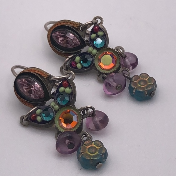 ADAVA Jewelry - Modern Beaded Earrings Adaya Designs Colorful Swarovski Crystal Earrings